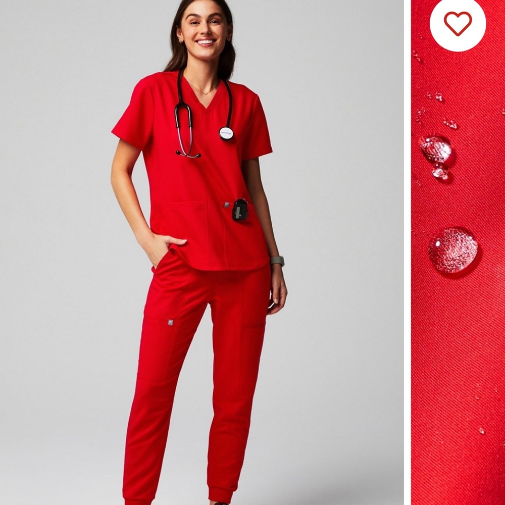 Fabletics Red Women's Scrub Set